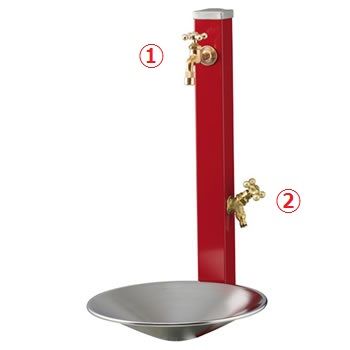 立水栓 蛇口が2つ