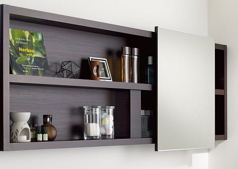 魅せる収納」を楽しめる洗面スライドミラー+ ゜*。 - ファミリー庭園