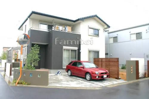和歌山市のセミクローズ外構　郵便ポスト　ガラスブロック塀　レギュラーテラス