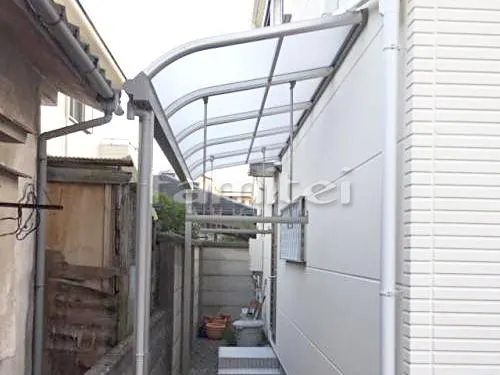泉大津市 エクステリア工事 洗濯干し屋根 YKKAP ヴェクターテラス屋根(ベクター) 1階用 R型アール屋根 物干し