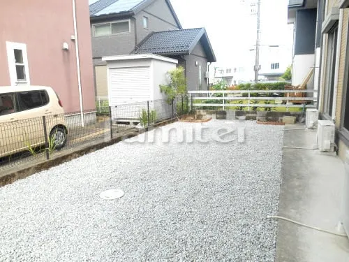 木津川市 リフォーム部分工事 お庭 防犯砂利敷き バラス砕石 防草シート加工
