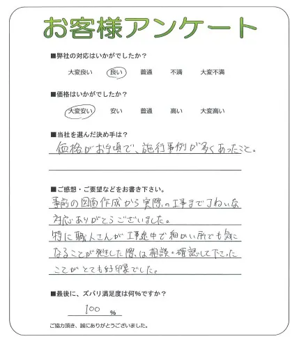 手書きアンケート