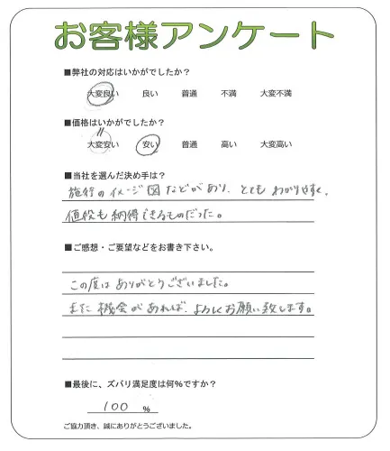 手書きアンケート